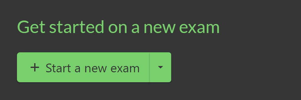 An image showing only the start new exam section of the ExSim home page