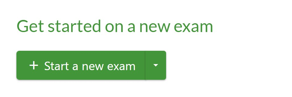 An image showing only the start new exam section of the ExSim home page